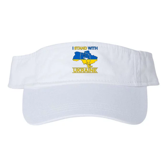 I Stand With Ukraine Map Valucap Bio-Washed Visor