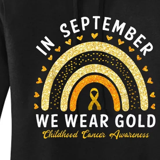 In September We Wear Gold Childhood Cancer Awareness Women's Pullover Hoodie