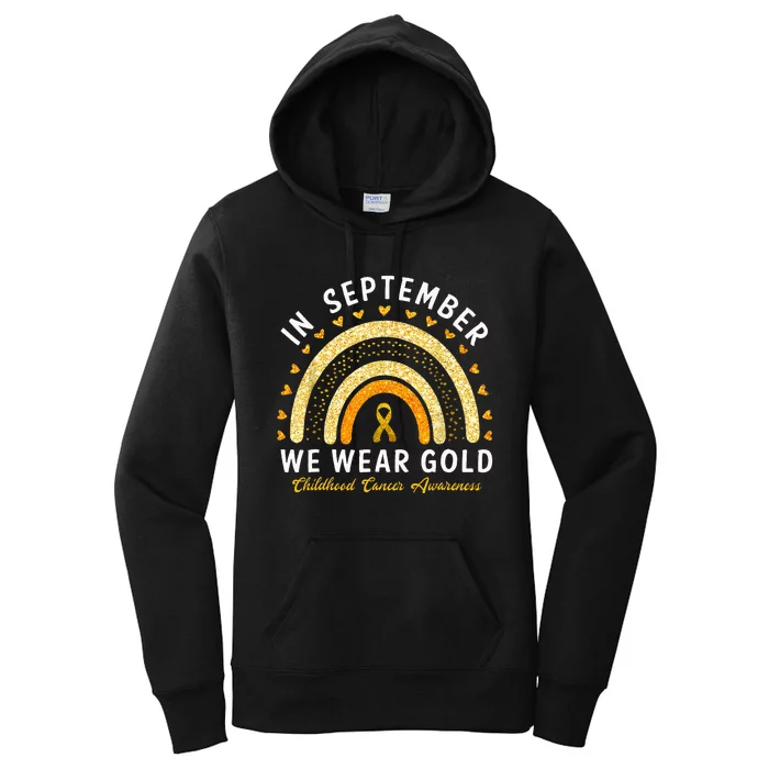 In September We Wear Gold Childhood Cancer Awareness Women's Pullover Hoodie