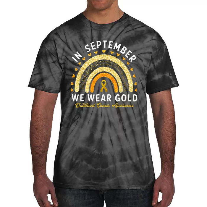 In September We Wear Gold Childhood Cancer Awareness Tie-Dye T-Shirt