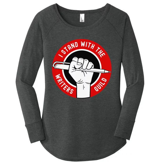 I stand with the writers guild of america WGA Women's Perfect Tri Tunic Long Sleeve Shirt