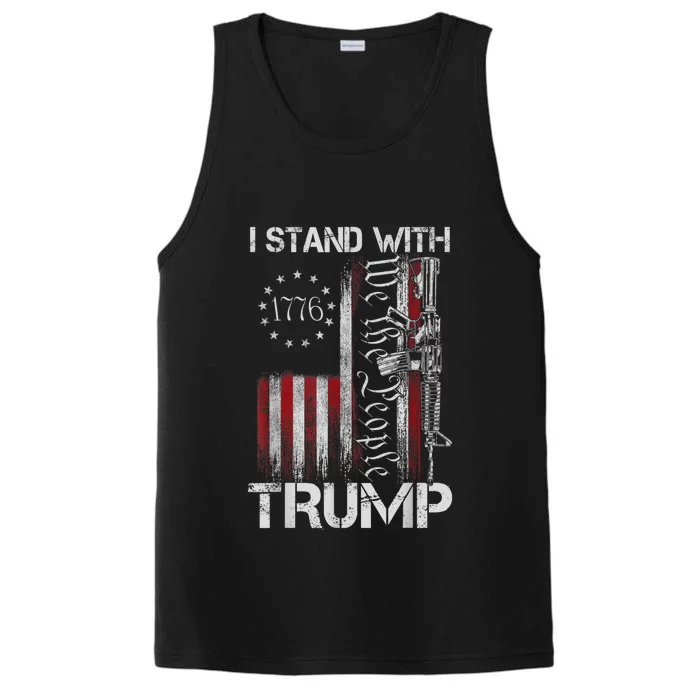 I Stand With Trump Pro Trump Supporter Free Trump Performance Tank