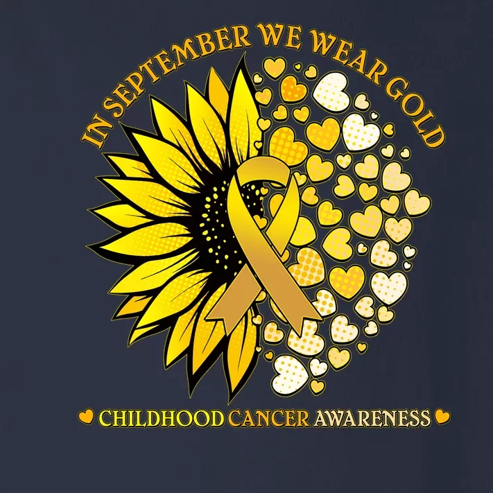 In September We Wear Gold Childhood Cancer Awareness Sunflower Ribbon Toddler Long Sleeve Shirt