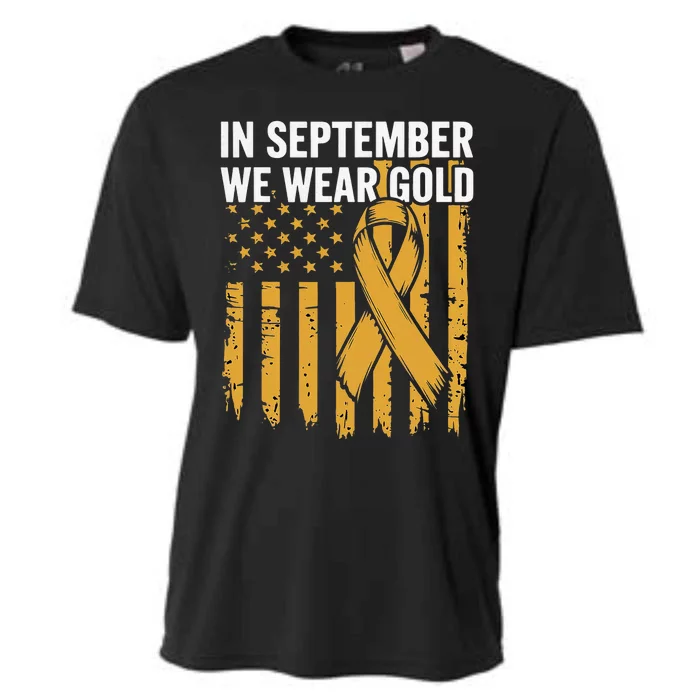 In September We Wear Gold Childhood Cancer Awareness Cooling Performance Crew T-Shirt