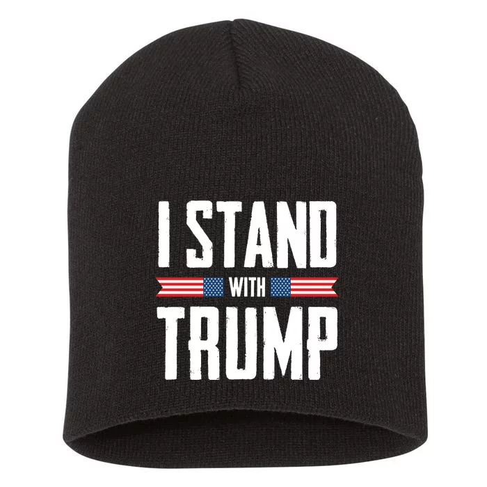 I Stand With Trump 2024 Short Acrylic Beanie