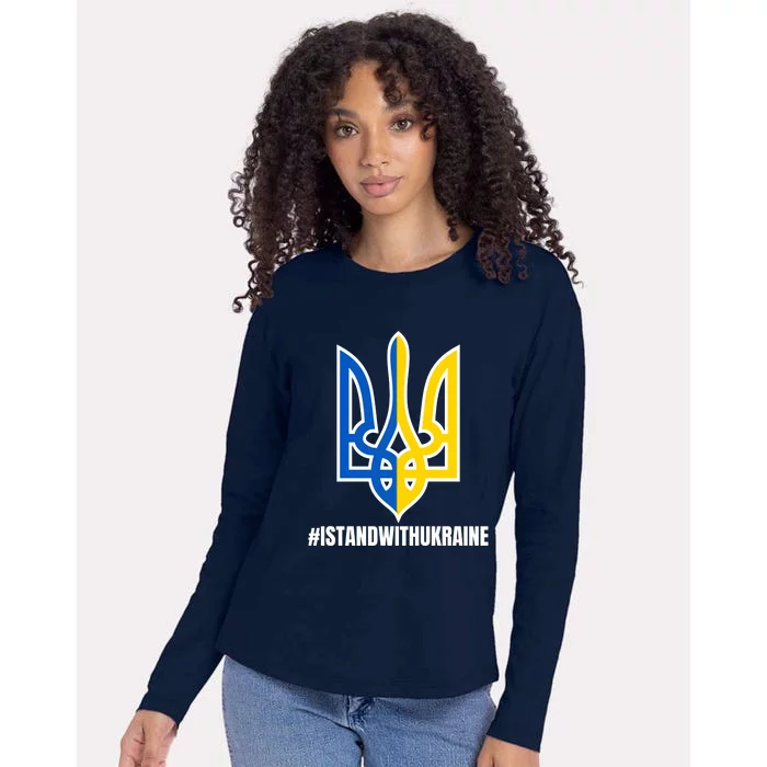 I Stand With Ukraine Flag Support Free Ukrainians Womens Cotton Relaxed Long Sleeve T-Shirt