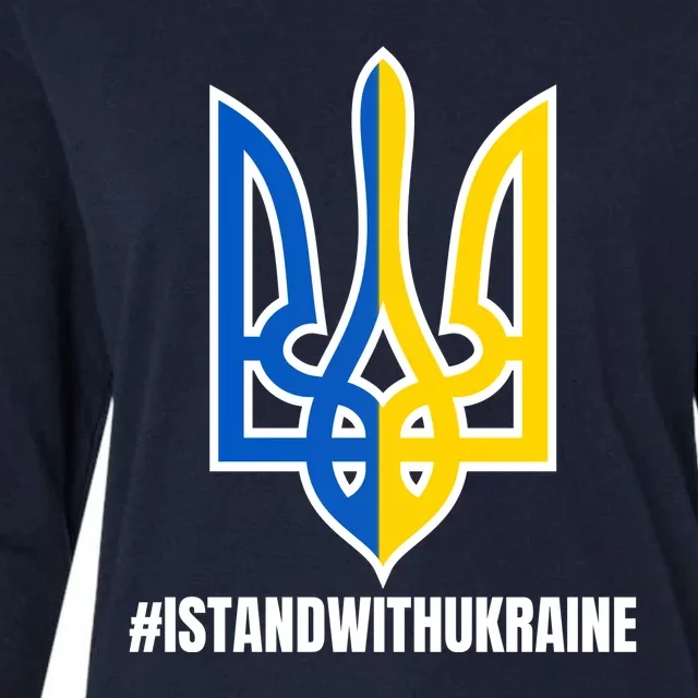 I Stand With Ukraine Flag Support Free Ukrainians Womens Cotton Relaxed Long Sleeve T-Shirt