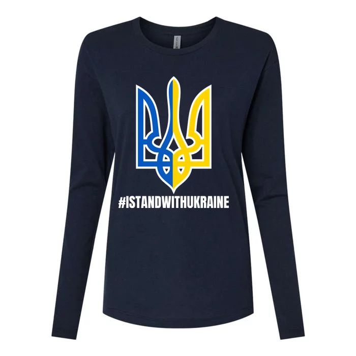 I Stand With Ukraine Flag Support Free Ukrainians Womens Cotton Relaxed Long Sleeve T-Shirt