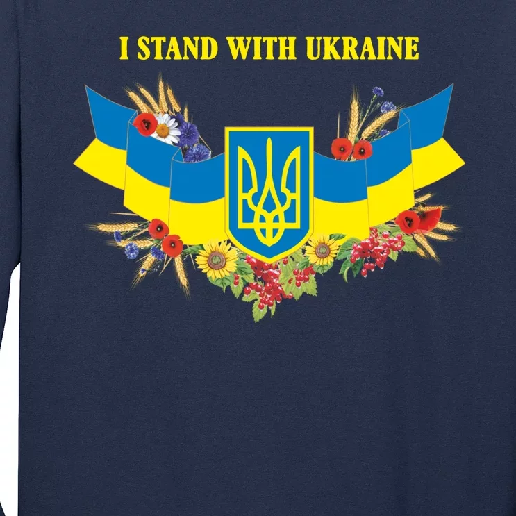 I Stand With Ukraine Floral Long Sleeve Shirt