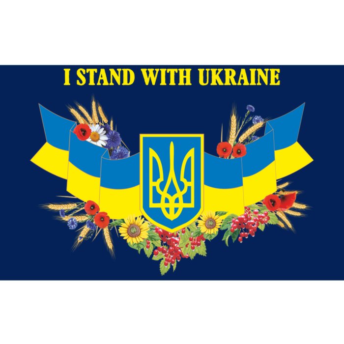 I Stand With Ukraine Floral Bumper Sticker