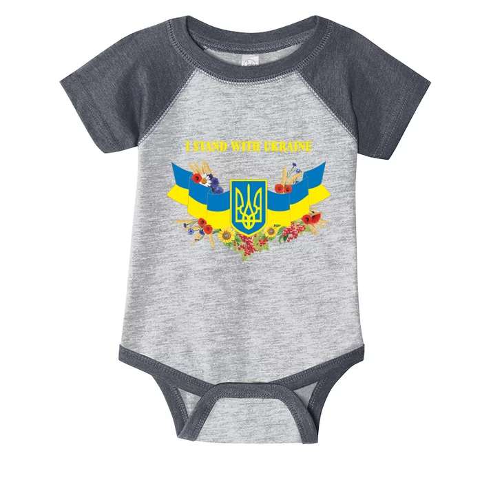 I Stand With Ukraine Floral Infant Baby Jersey Bodysuit