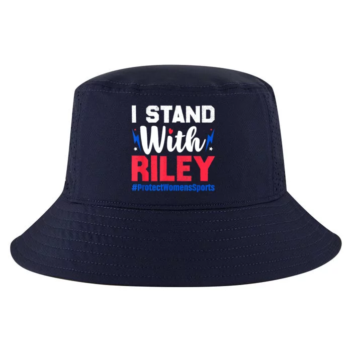 I Stand With Riley Gaines Protect Women Sports Support Cool Comfort Performance Bucket Hat