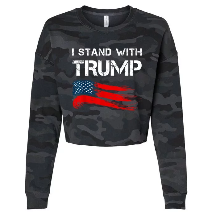 I Stand With Trump Pro Trump Supporter Free Trump Cropped Pullover Crew