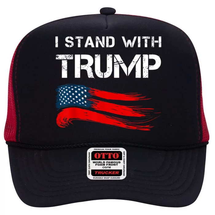 I Stand With Trump Pro Trump Supporter Free Trump High Crown Mesh Trucker Hat