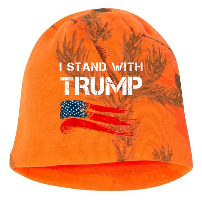 I Stand With Trump Pro Trump Supporter Free Trump Kati - Camo Knit Beanie