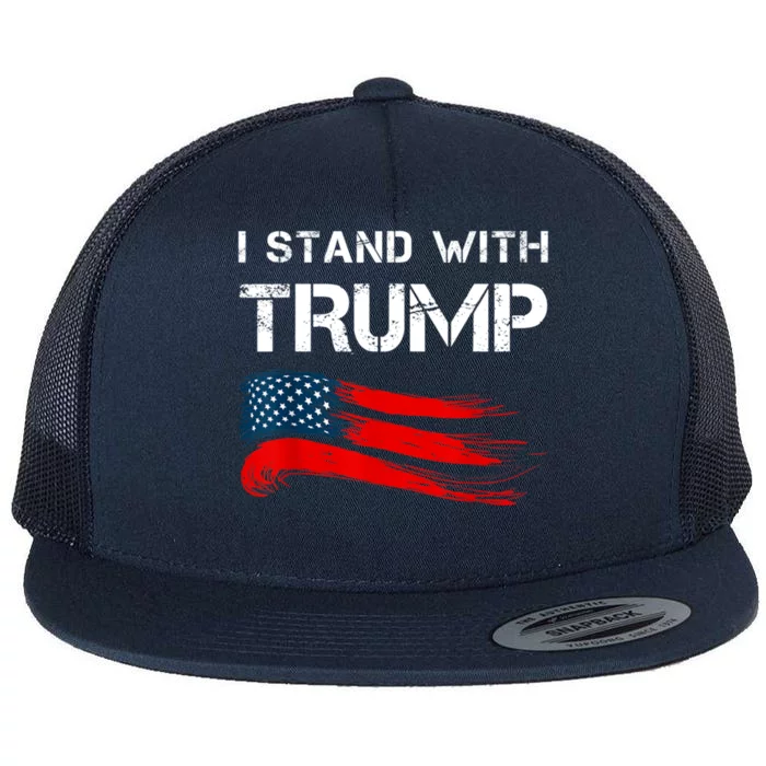 I Stand With Trump Pro Trump Supporter Free Trump Flat Bill Trucker Hat