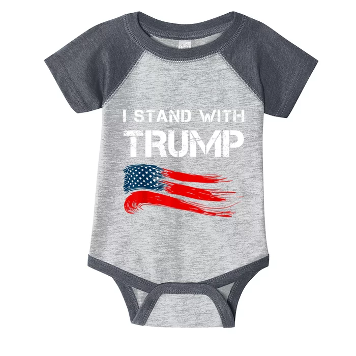 I Stand With Trump Pro Trump Supporter Free Trump Infant Baby Jersey Bodysuit