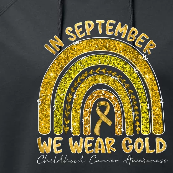 In September We Wear Gold Childhood Cancer Awareness Performance Fleece Hoodie