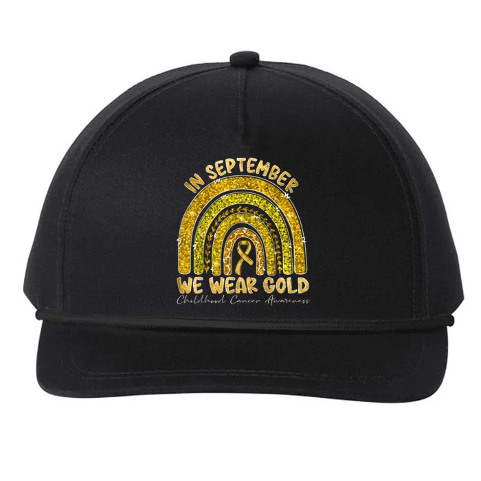 In September We Wear Gold Childhood Cancer Awareness Snapback Five-Panel Rope Hat