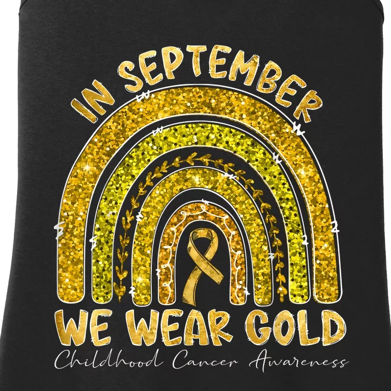 In September We Wear Gold Childhood Cancer Awareness Ladies Essential Tank