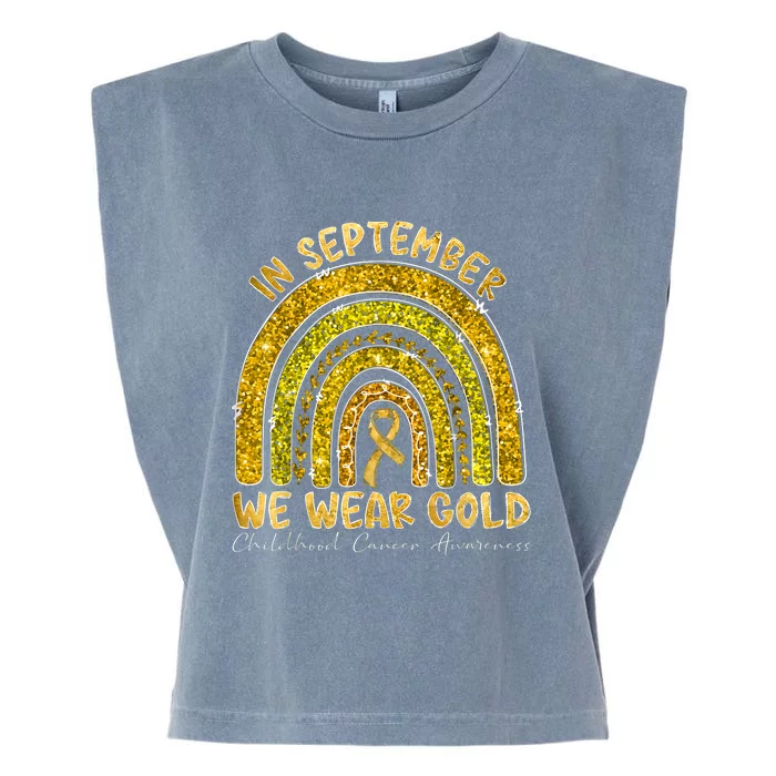 In September We Wear Gold Childhood Cancer Awareness Garment-Dyed Women's Muscle Tee