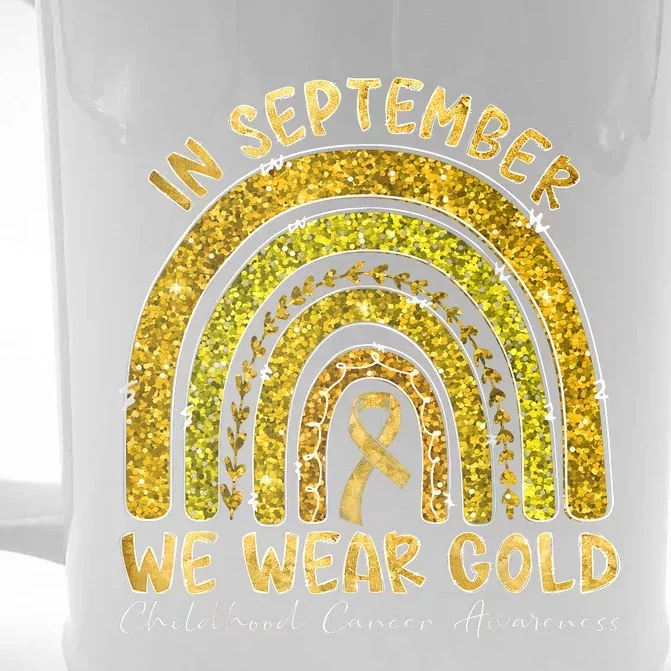 In September We Wear Gold Childhood Cancer Awareness Front & Back Beer Stein