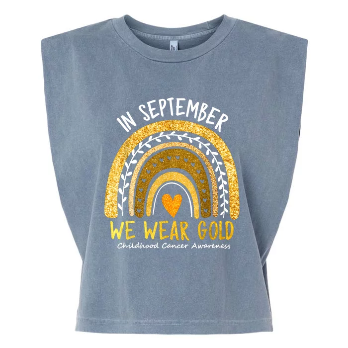 In September We Wear Gold Childhood Cancer Awareness Garment-Dyed Women's Muscle Tee