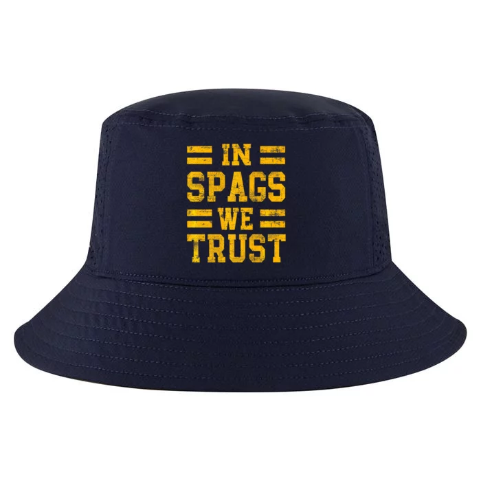 In Spags We Trust Funny Red Saying Cool Comfort Performance Bucket Hat