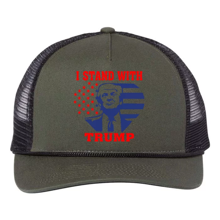 I Stand With Trump Pro Trump Supporter Free Trump Retro Rope Trucker Hat Cap