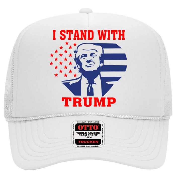 I Stand With Trump Pro Trump Supporter Free Trump High Crown Mesh Trucker Hat