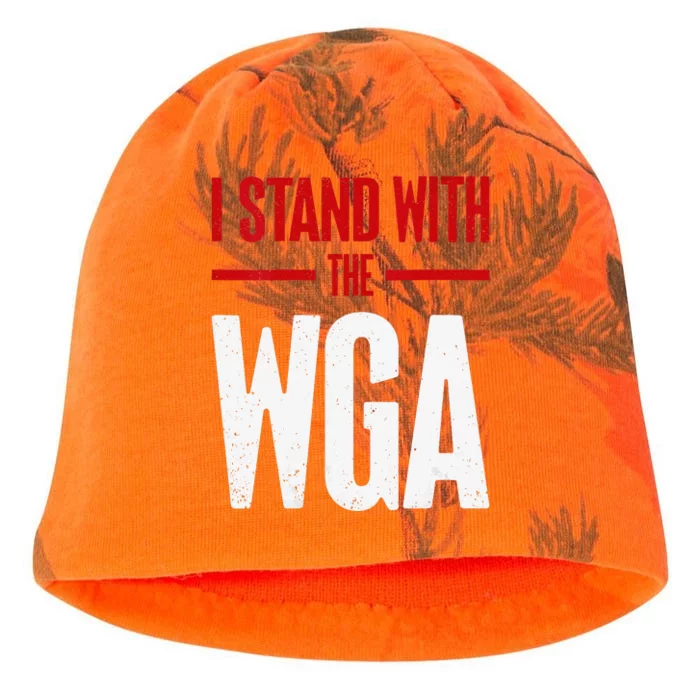 I Stand With The Writers Guild Of America On Strike WGA Kati - Camo Knit Beanie