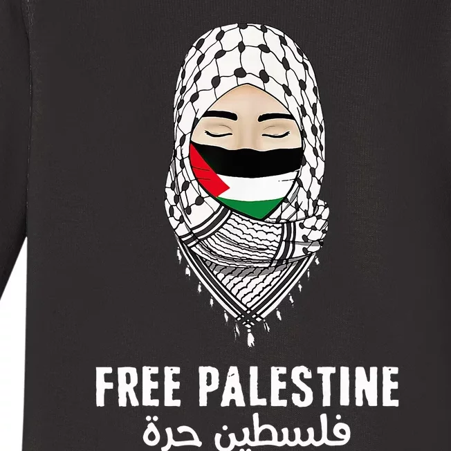 i stand with palestine quote a free palestine design Baby Long Sleeve Bodysuit