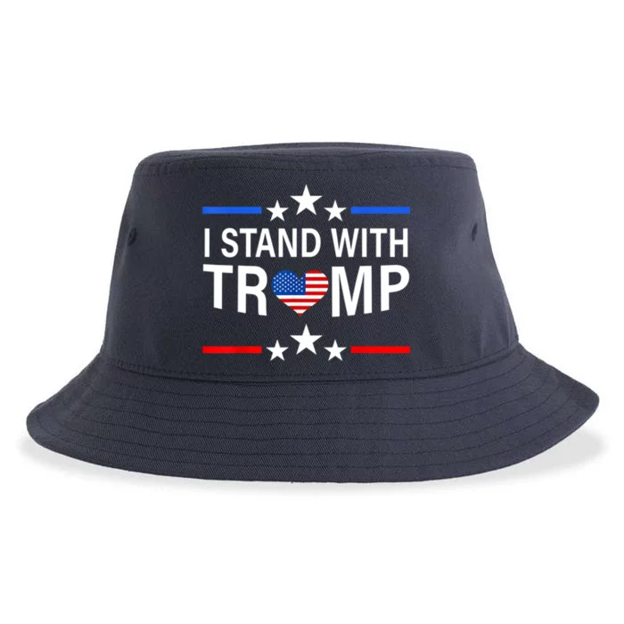 I Stand With Trump Pro Trump Supporter Free Trump Sustainable Bucket Hat