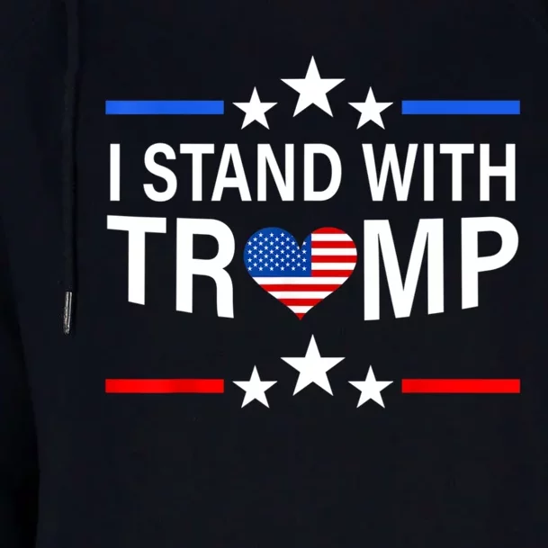 I Stand With Trump Pro Trump Supporter Free Trump Womens Funnel Neck Pullover Hood