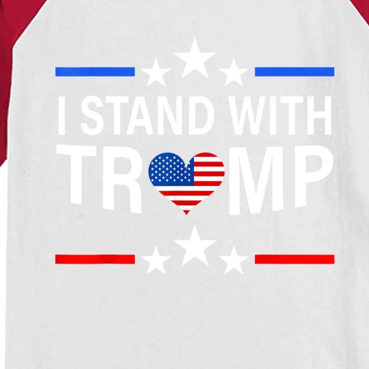 I Stand With Trump Pro Trump Supporter Free Trump Kids Colorblock Raglan Jersey