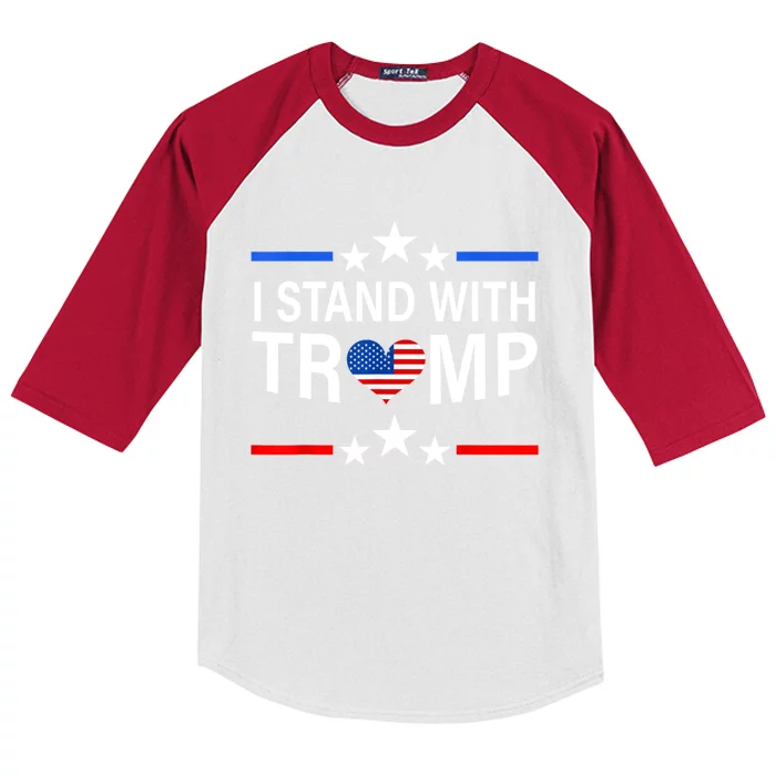 I Stand With Trump Pro Trump Supporter Free Trump Kids Colorblock Raglan Jersey