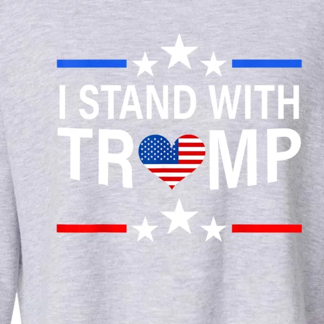 I Stand With Trump Pro Trump Supporter Free Trump Cropped Pullover Crew