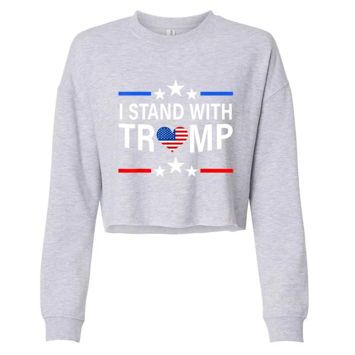 I Stand With Trump Pro Trump Supporter Free Trump Cropped Pullover Crew