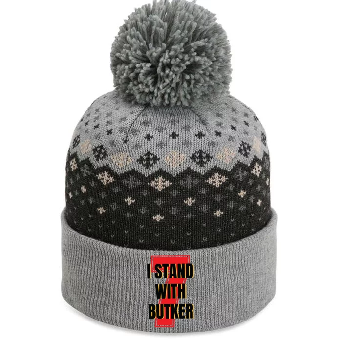 I Stand With Butker Harrison Butker The Baniff Cuffed Pom Beanie