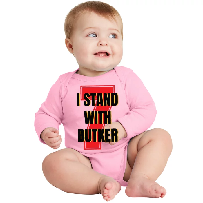 I Stand With Butker Harrison Butker Baby Long Sleeve Bodysuit