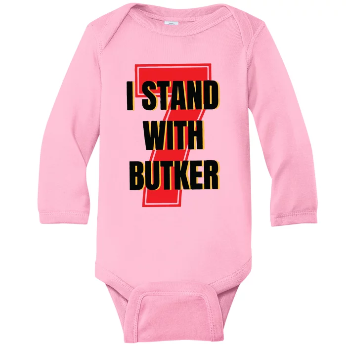 I Stand With Butker Harrison Butker Baby Long Sleeve Bodysuit