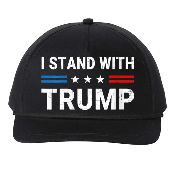 I Stand With Trump American Flag Men Woman USA Vintage Snapback Five-Panel Rope Hat