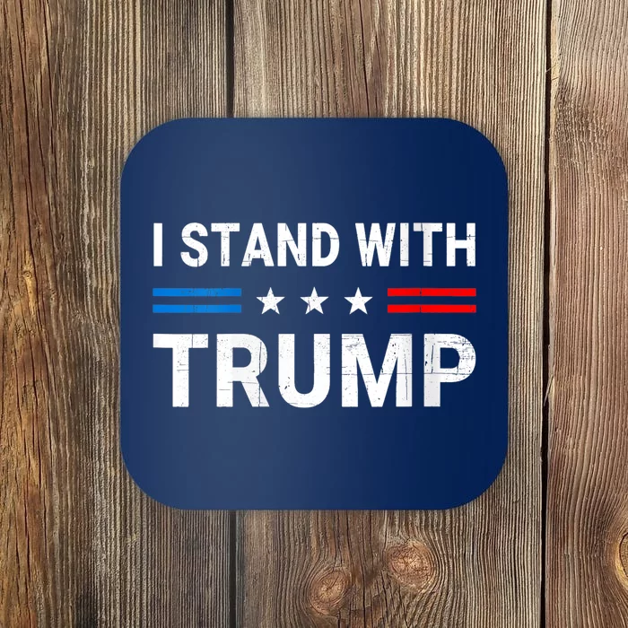 I Stand With Trump American Flag Men Woman USA Vintage Coaster