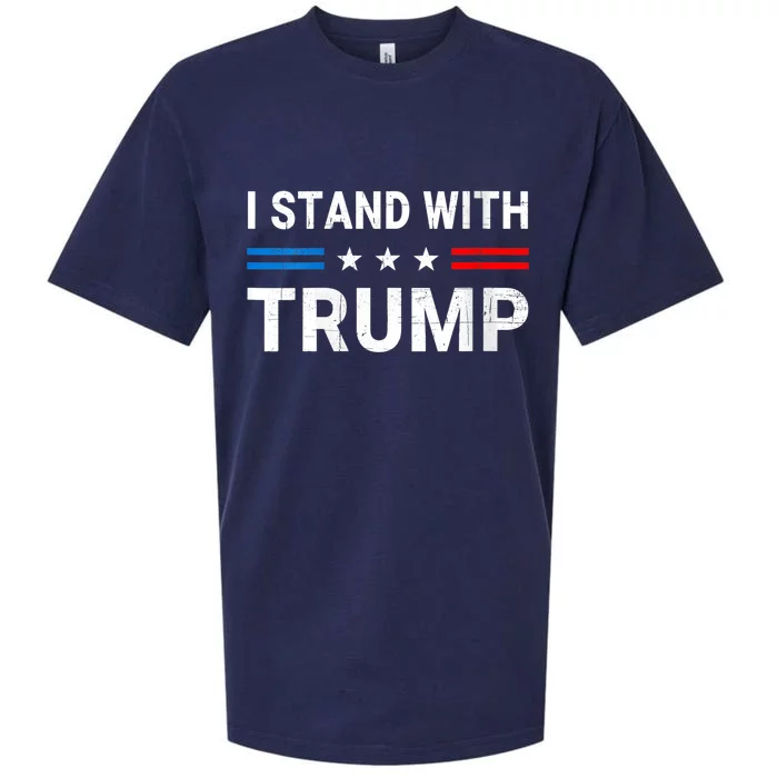 I Stand With Trump American Flag Men Woman USA Vintage Sueded Cloud Jersey T-Shirt