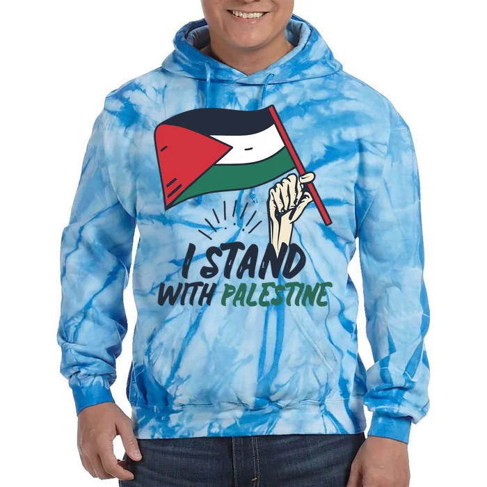 I Stand With Palestine For Their Freedom Free Palestine Tie Dye Hoodie