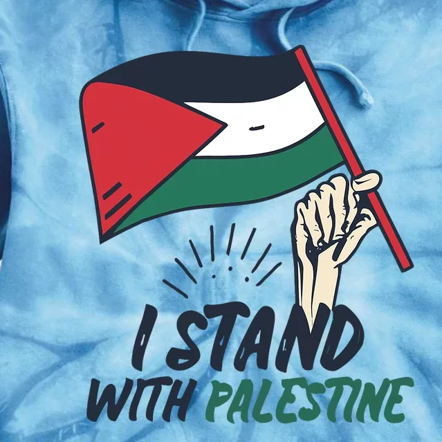 I Stand With Palestine For Their Freedom Free Palestine Tie Dye Hoodie