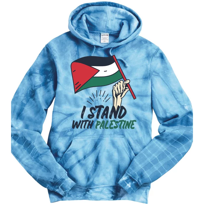 I Stand With Palestine For Their Freedom Free Palestine Tie Dye Hoodie