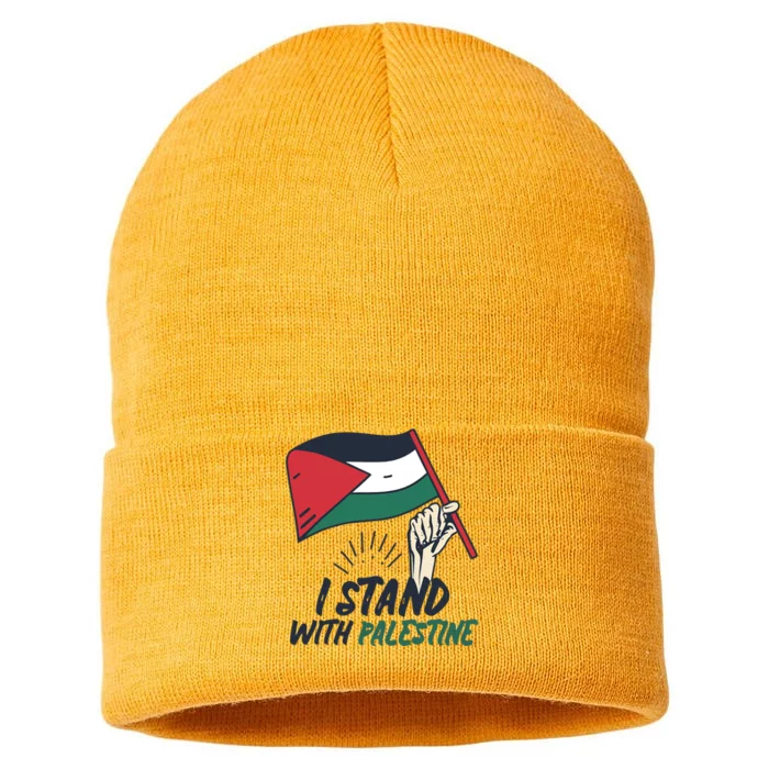 I Stand With Palestine For Their Freedom Free Palestine Sustainable Knit Beanie