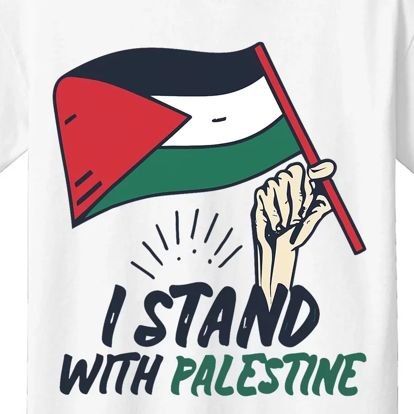 I Stand With Palestine For Their Freedom Free Palestine Kids T-Shirt