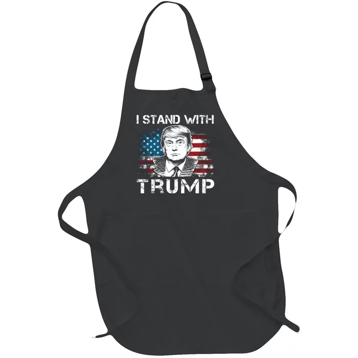 I Stand With Trump Pro Trump Supporter Free Trump Full-Length Apron With Pocket